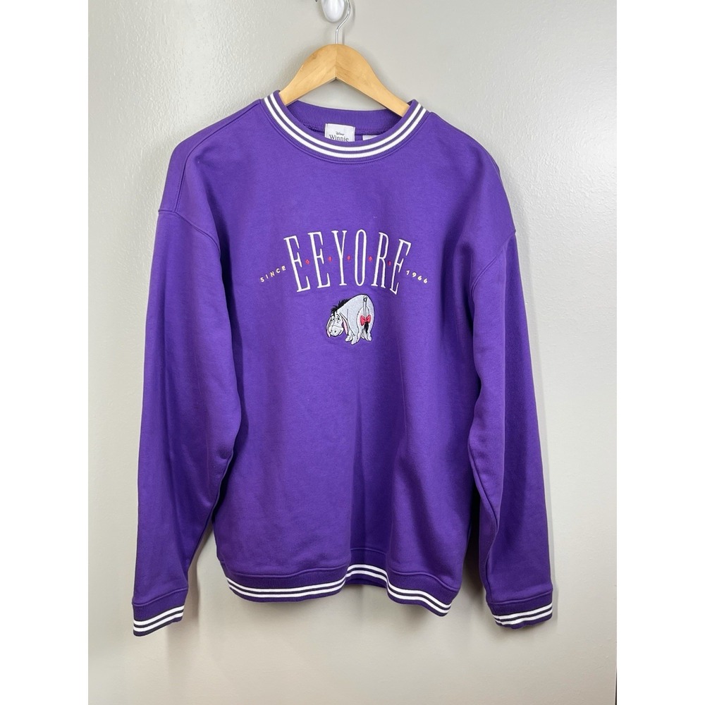 Disney Parks Eeyore Sweatshirt Purple Pullover Adult Large M Winnie the Pooh